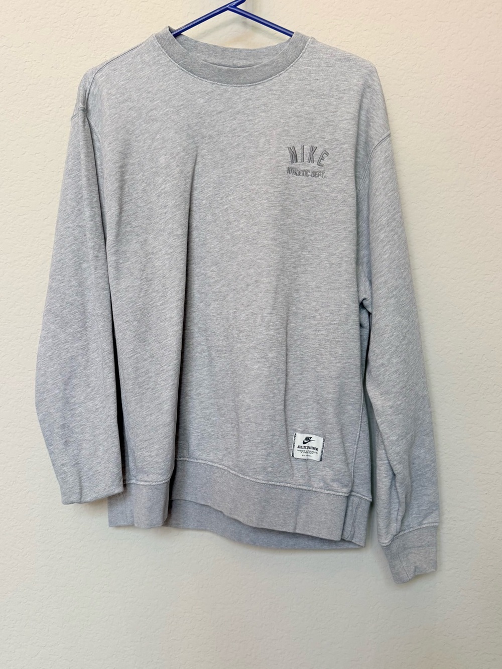 Nike Light Gray Crew Sweatshirt - Men's Pullover